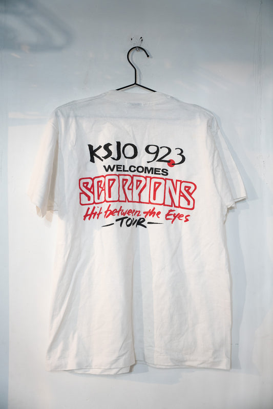 80s KSJO 92.3 Welcomes Scorpions Hit Between The Eyes Tour Shirt Size XL