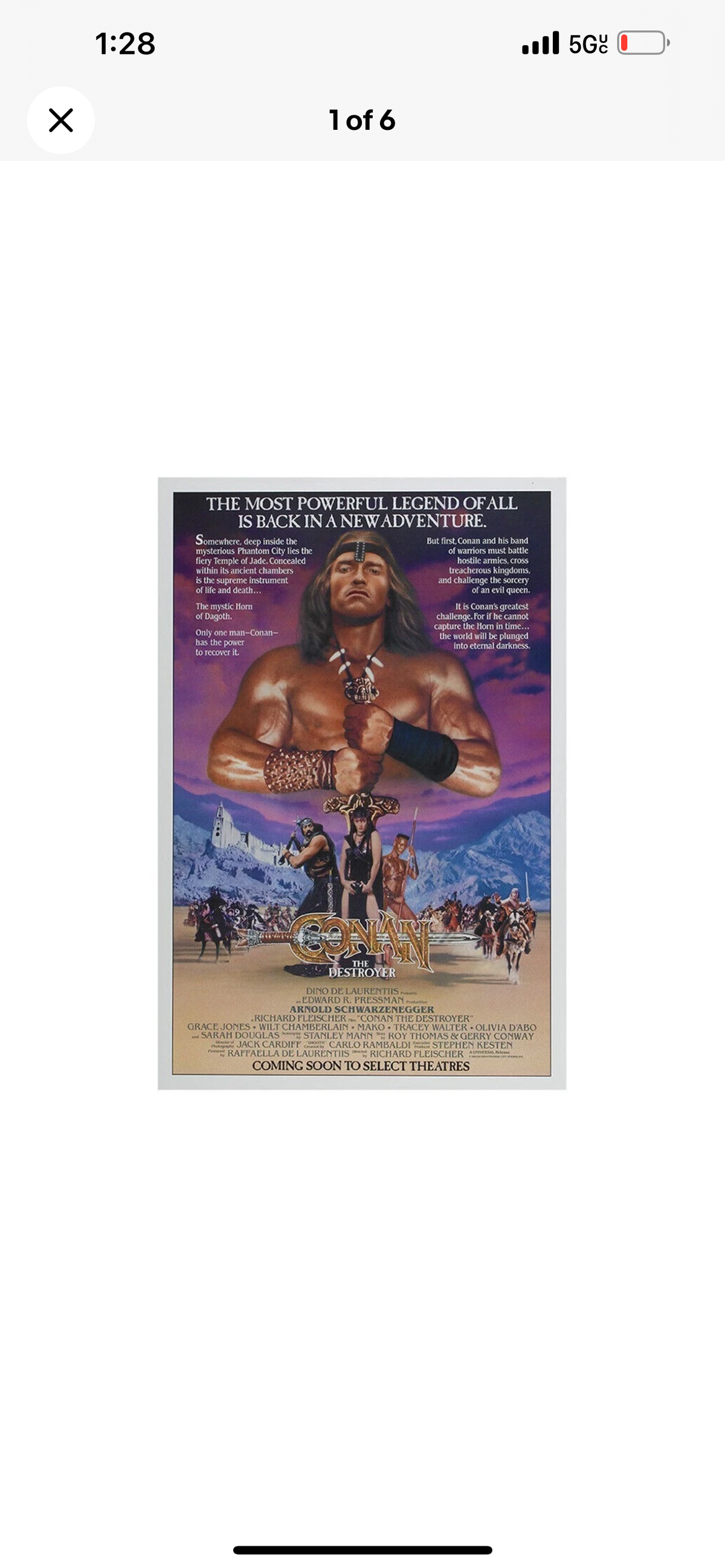 1984 Conan The Destroyer Original One Sheet Movie Poster Rolled 27" x 41"