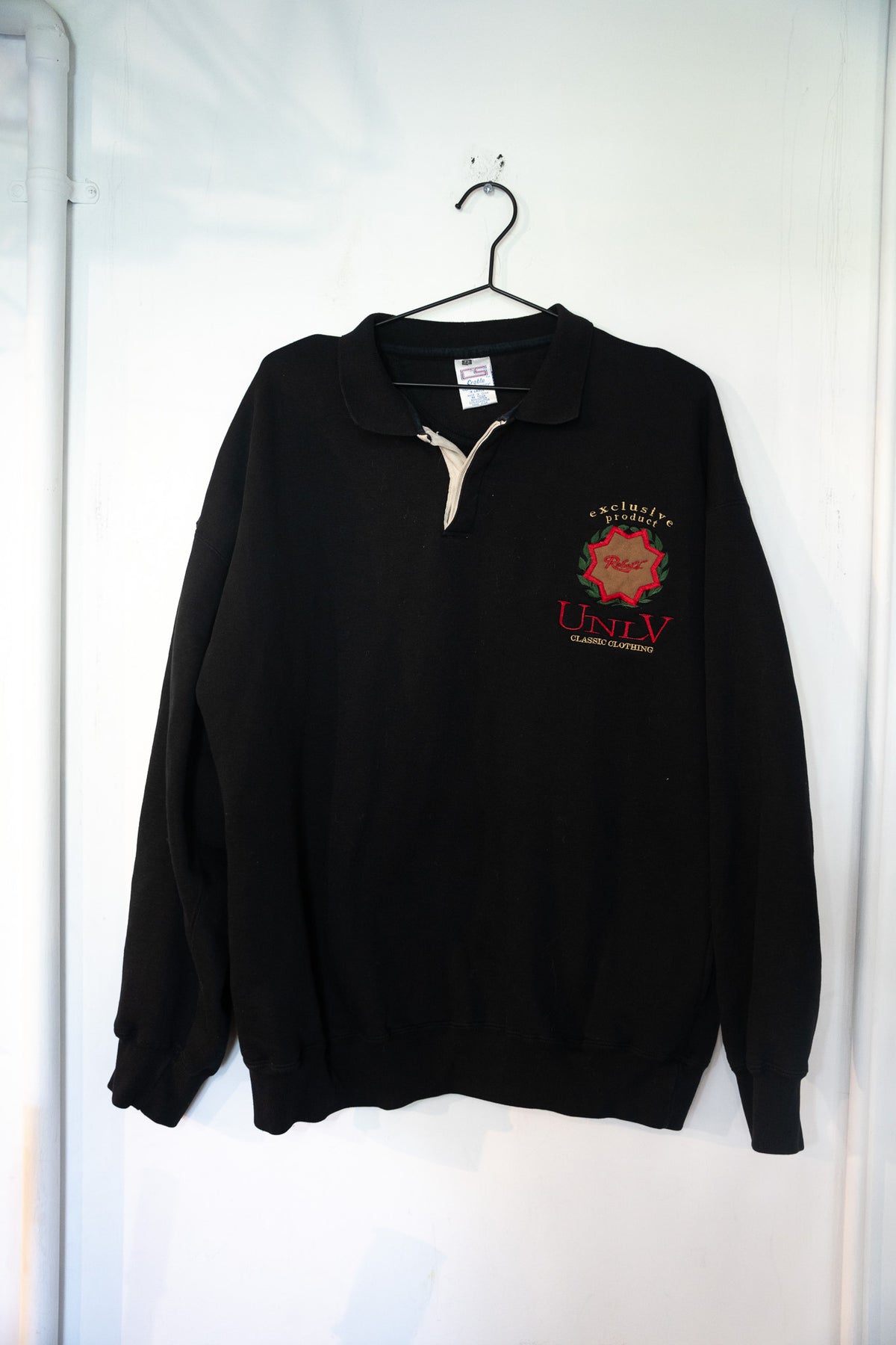 Vintage UNLV Rebels Black Long Sleeve Embroidered Polo – Classic Clothing Size XL