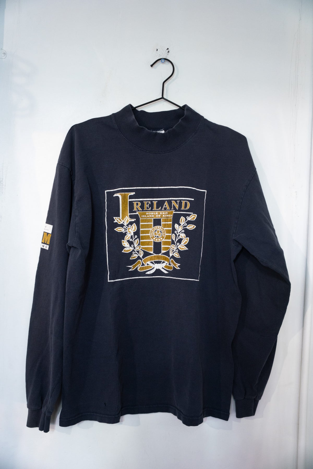 Vintage Ireland Noble Erin Island Of Kings Long Sleeve Shirt Size Large