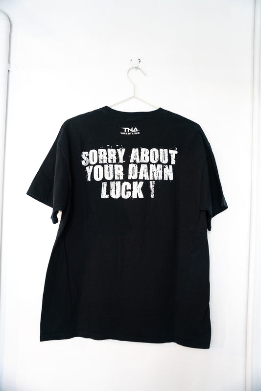 Vintage TNA Wrestling Sorry Bout Your Damn Luck Shirt Size Large photo 2
