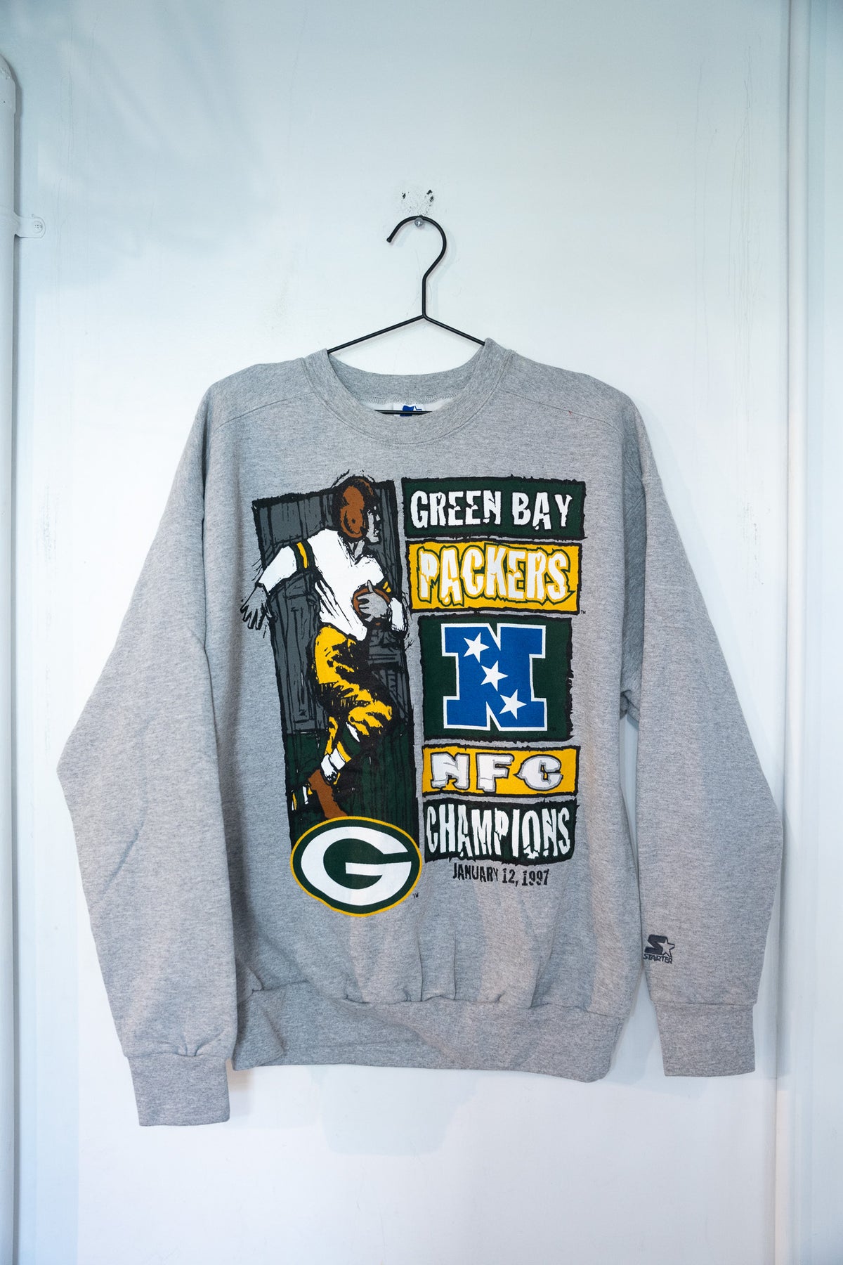 1997 Starter Green Bay Packers NFC Champions Sweater Size Large