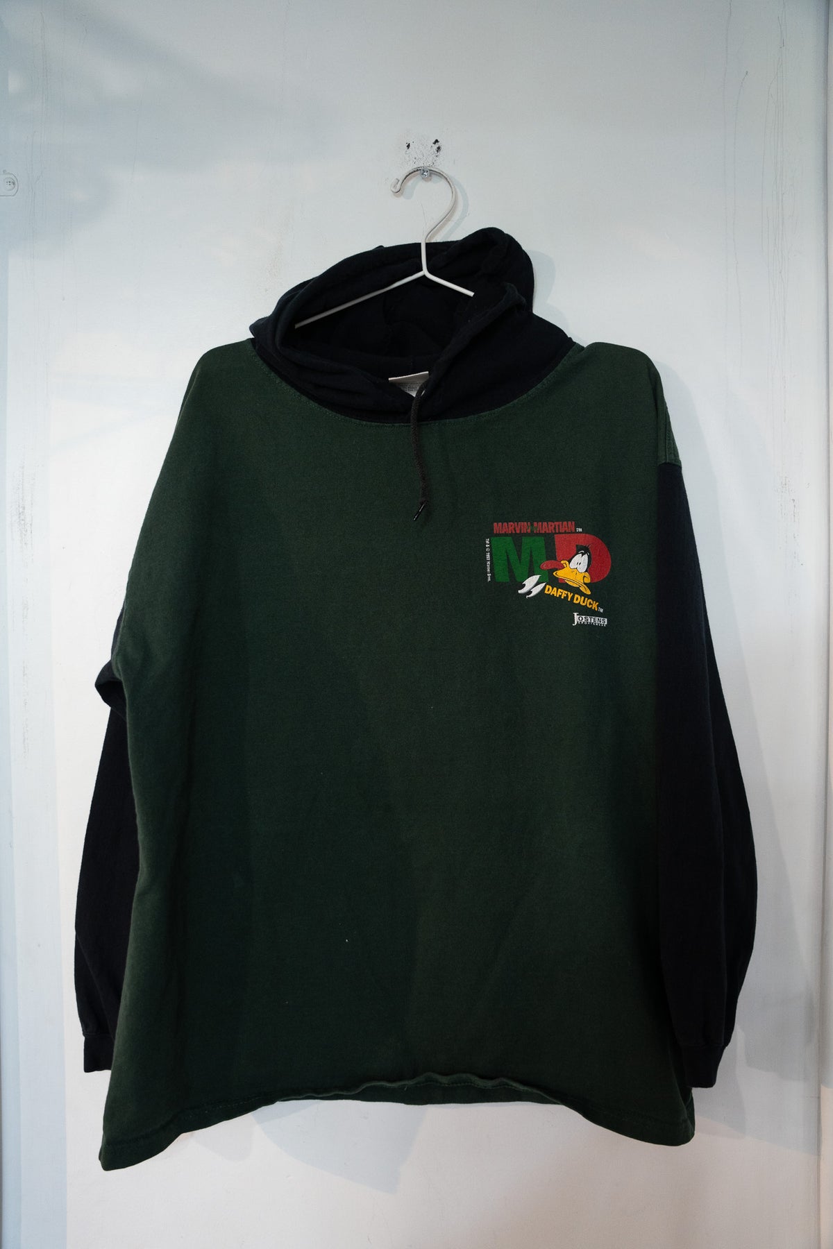 1993 Duck Dodgers Marvin the Martian Daffy Duck Hoodie Size Large Looney Tune