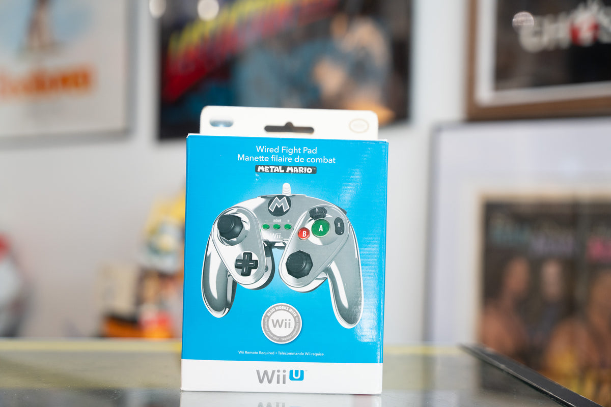 Nintendo Wii U Metal Mario Wired Fight Pad New