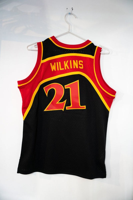 Atlanta Hawks Dominque Wilkins Mitchell and Ness Black Jersey Size Youth L - Keep It Classic