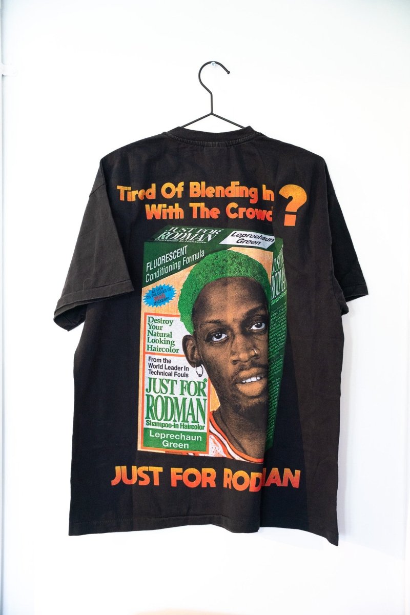 Dennis Rodman ‘Just For Rodman’ Single Stitched Modern Boot Big Graphic Shirt Size X-Large - additional view - Keep It Classic Las Vegas