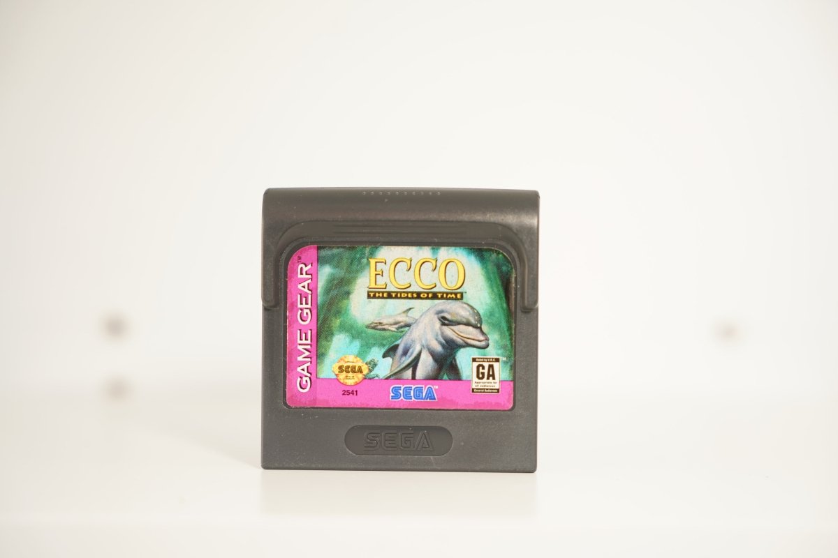 Sega Game Gear Ecco Tides of Time black cartridge dolphin green water ECCO gold text TIDES OF TIME Sega GA 2541