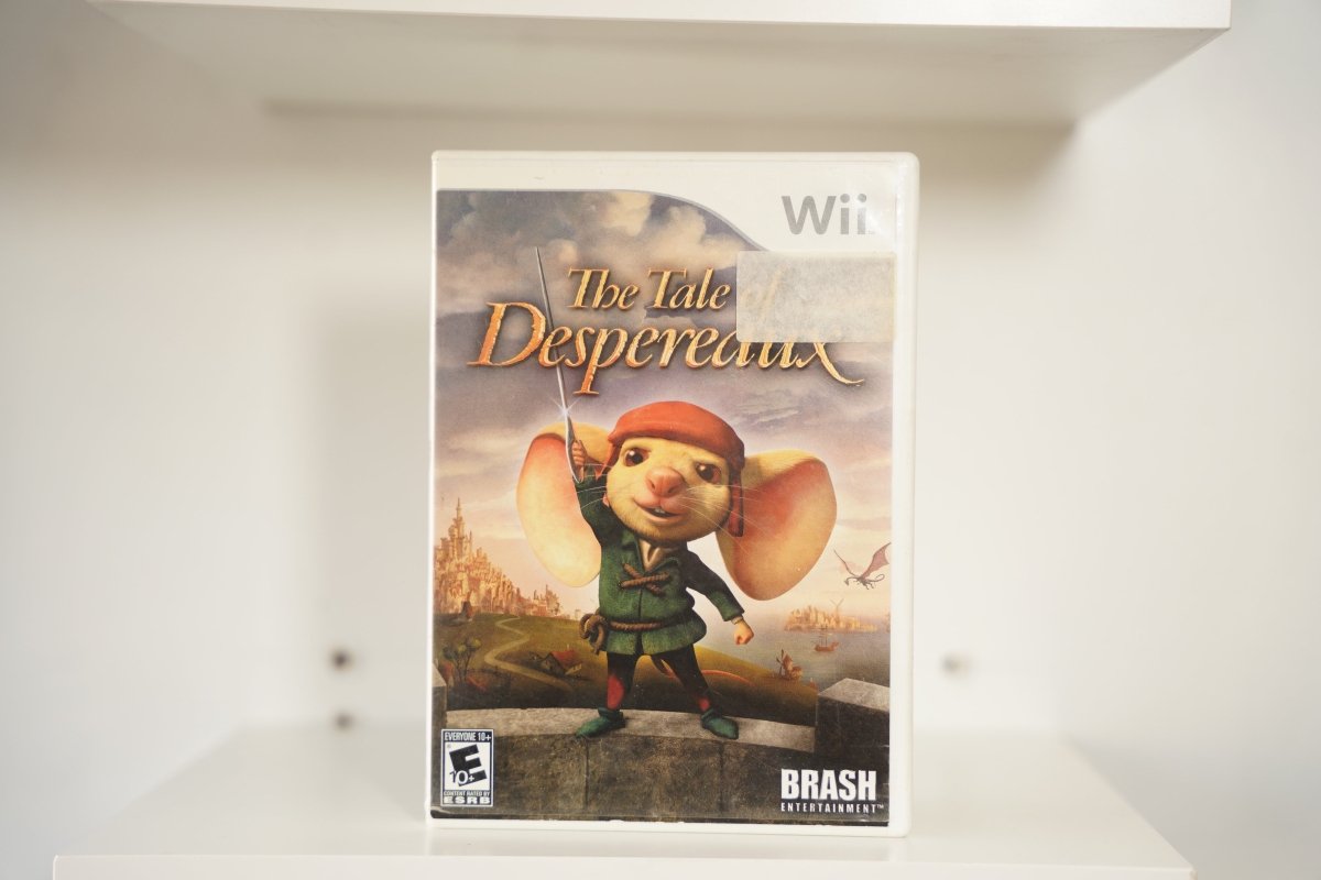 Nintendo Wii Tale of Despereaux case small mouse green tunic red beret needle sword castle The Tale of Despereaux gold text Brash Everyone 10+