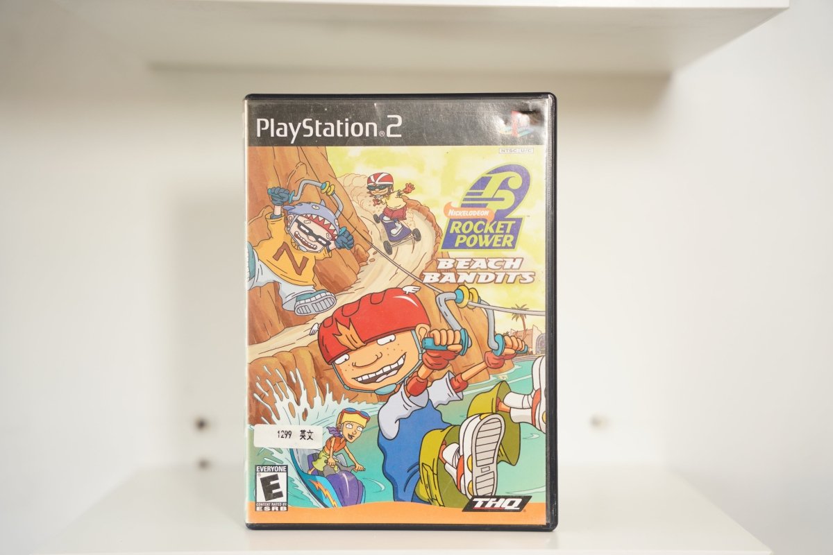 PS2 Rocket Power Beach Bandits case Otto Reggie Twister Sam extreme sports beach Nickelodeon Rocket Power logo BEACH BANDITS text THQ Everyone