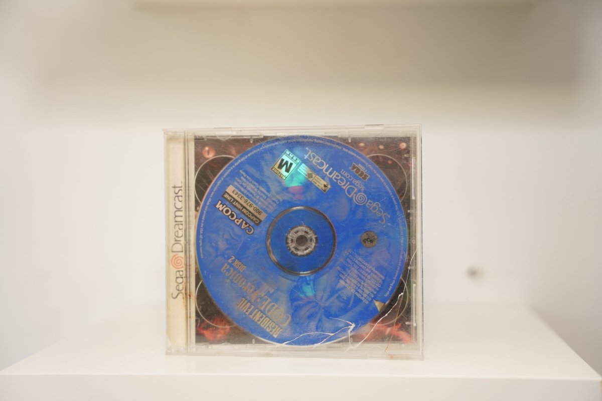 Sega Dreamcast Resident Evil Code Veronica Disc 2 blue disc jewel case DISK 2 Capcom Mature Dreamcast branding