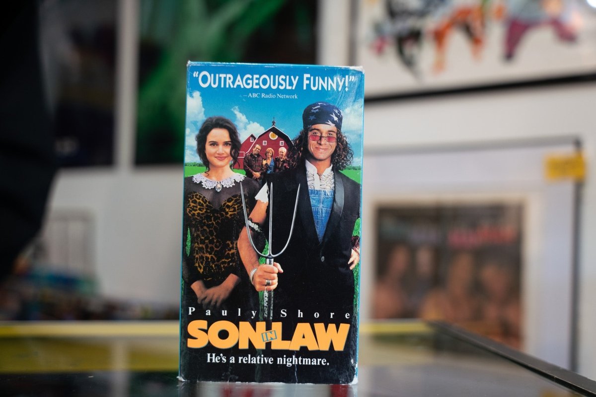 Buena Vista VHS case for Son In Law, 1990s comedy film with printed cover artwork and spine text visible against neutral background