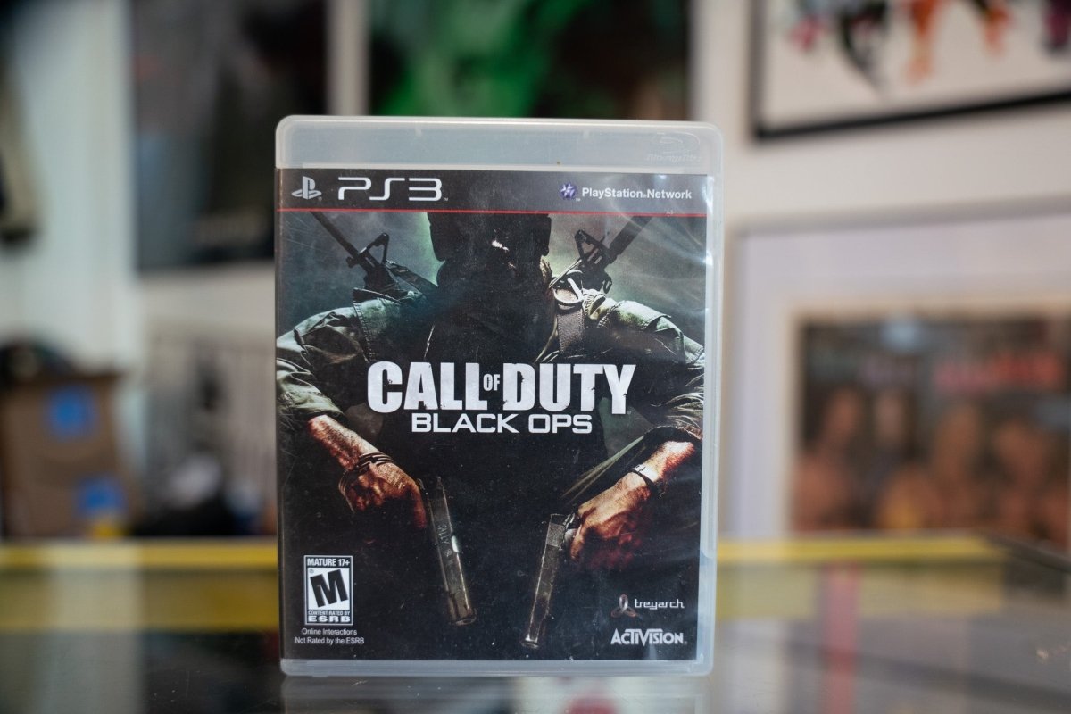 Sony PlayStation 3 Call of Duty Black Ops game case with disc visible, mid-2000s console game