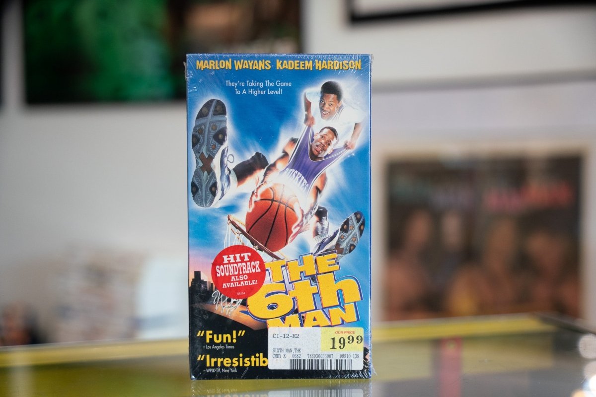 Buena Vista sealed VHS case for The 6th Man showing front cover artwork with basketball theme and studio branding