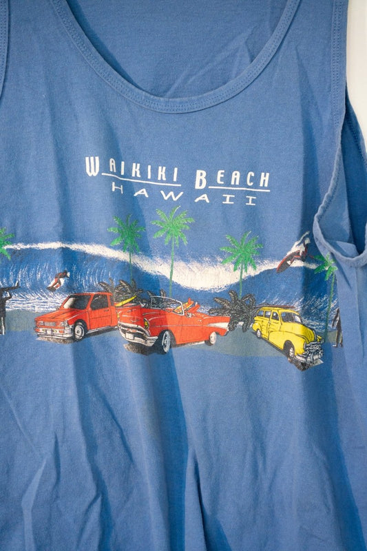 Vintage Waikiki Beach Hawaii Tank Too Shirt Size Large - additional view - Keep It Classic Las Vegas