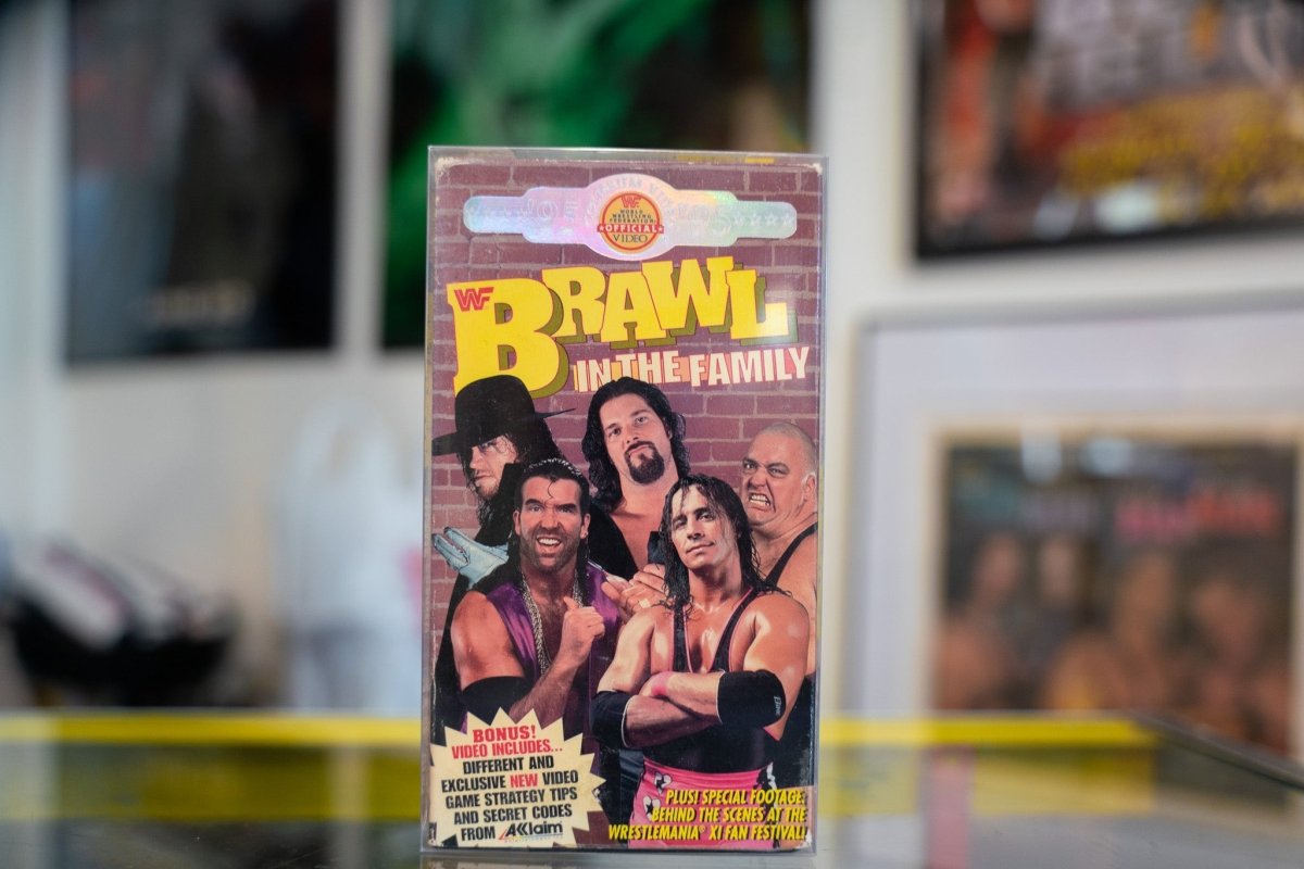 WWF Brawl In The Family VHS tape with original artwork showing wrestling action and bold lettering on the cover
