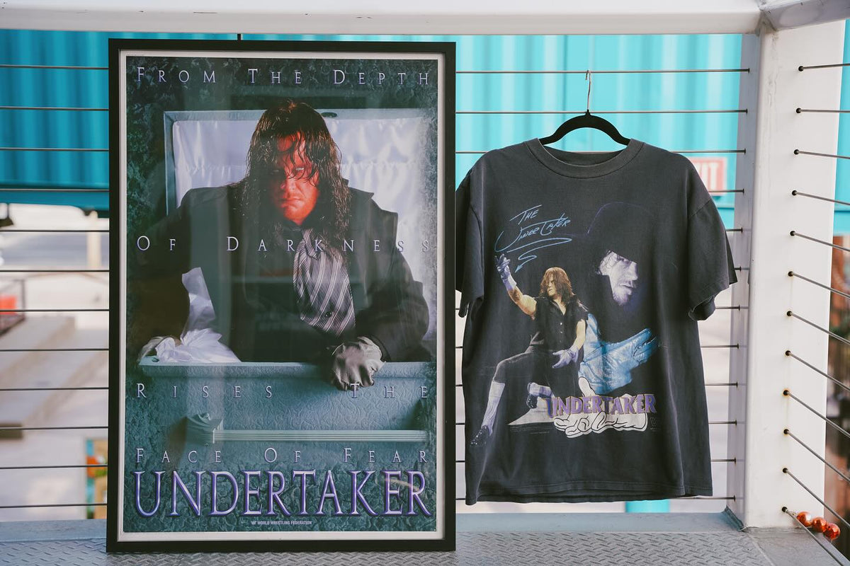 1993 WWF Undertaker Faces of Fear Poster and Wild Oats Shirt