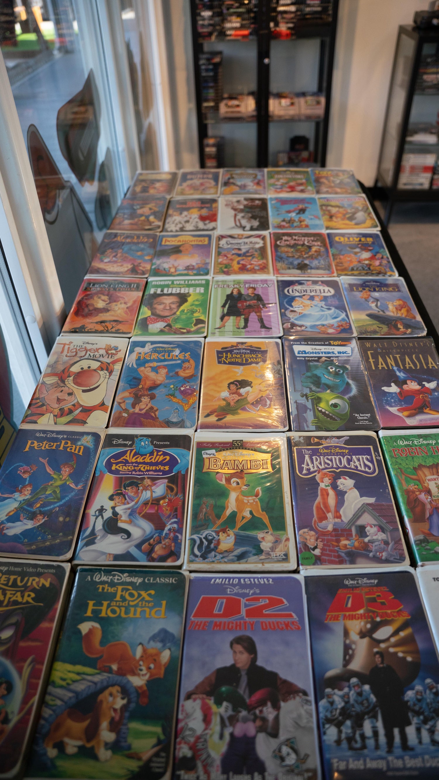 Grid of Disney Black Diamond Classics VHS clamshells at Keep It Classic