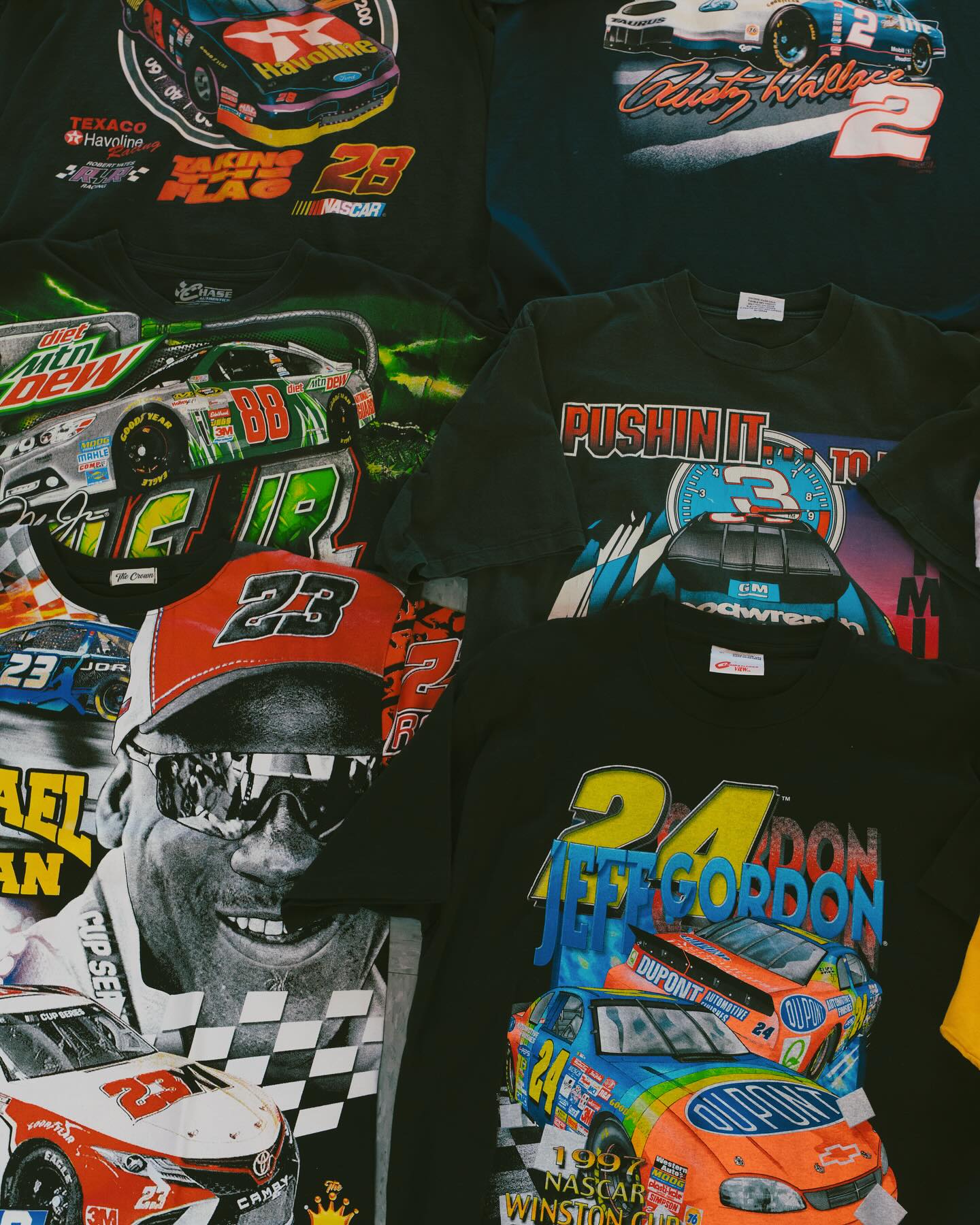Vintage NASCAR t-shirts at Keep It Classic — Jeff Gordon #24, Dale Jr #3, and driver graphics
