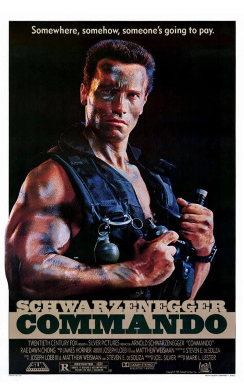 COMMANDO ORIGINAL ROLLED 27X41 MOVIE POSTER 1985 ARNOLD SCHWARZENEGGER RAE CHONG