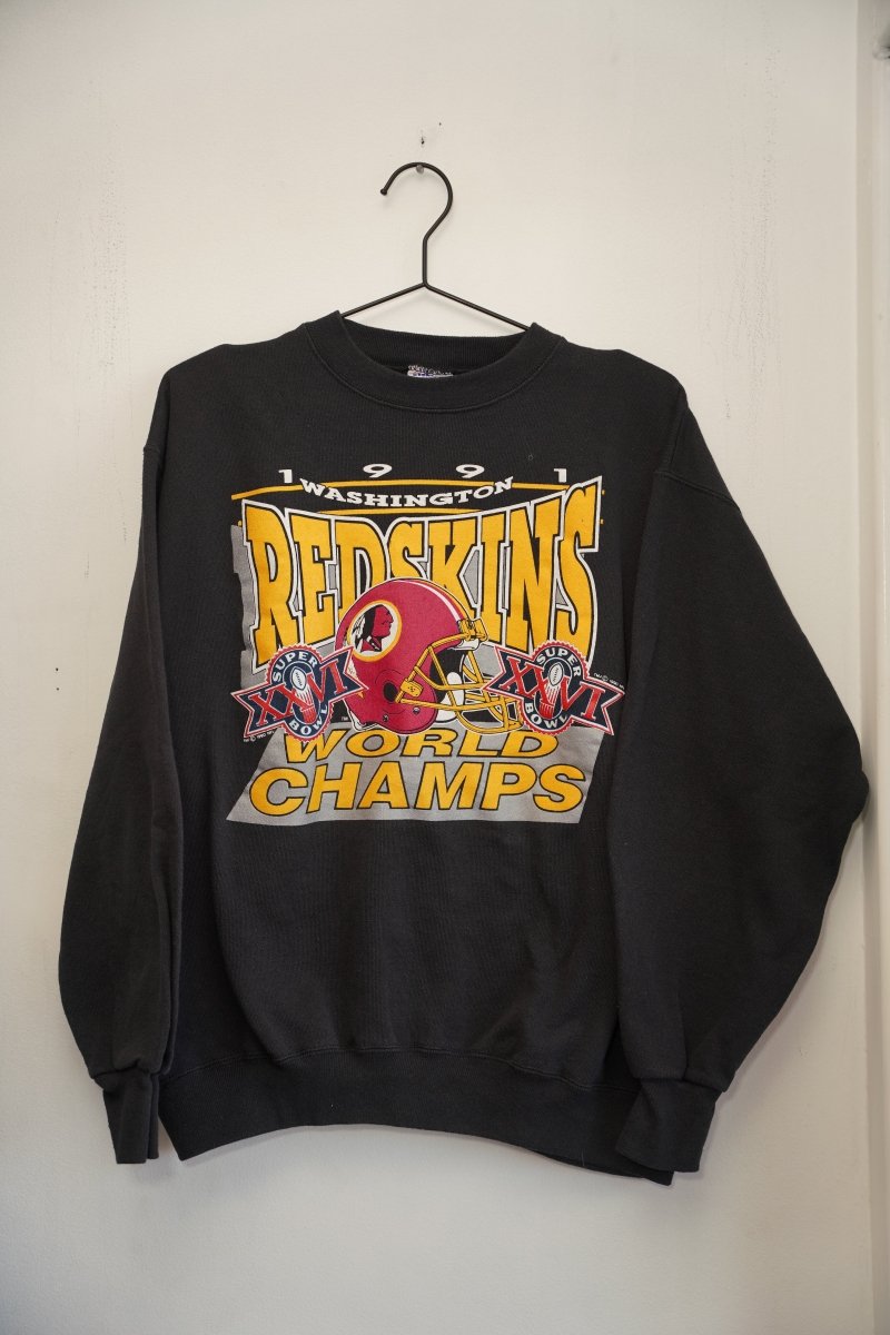 1991 Vintage Washington Football Team Super Bowl Champions Sweater Medium - Keep It Classic
