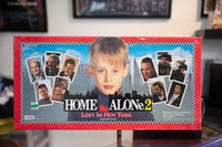 1992 Home Alone 2 Lost in New York THQ board game red box checkered border Macaulay Culkin face NYC skyline cast photo cards complete