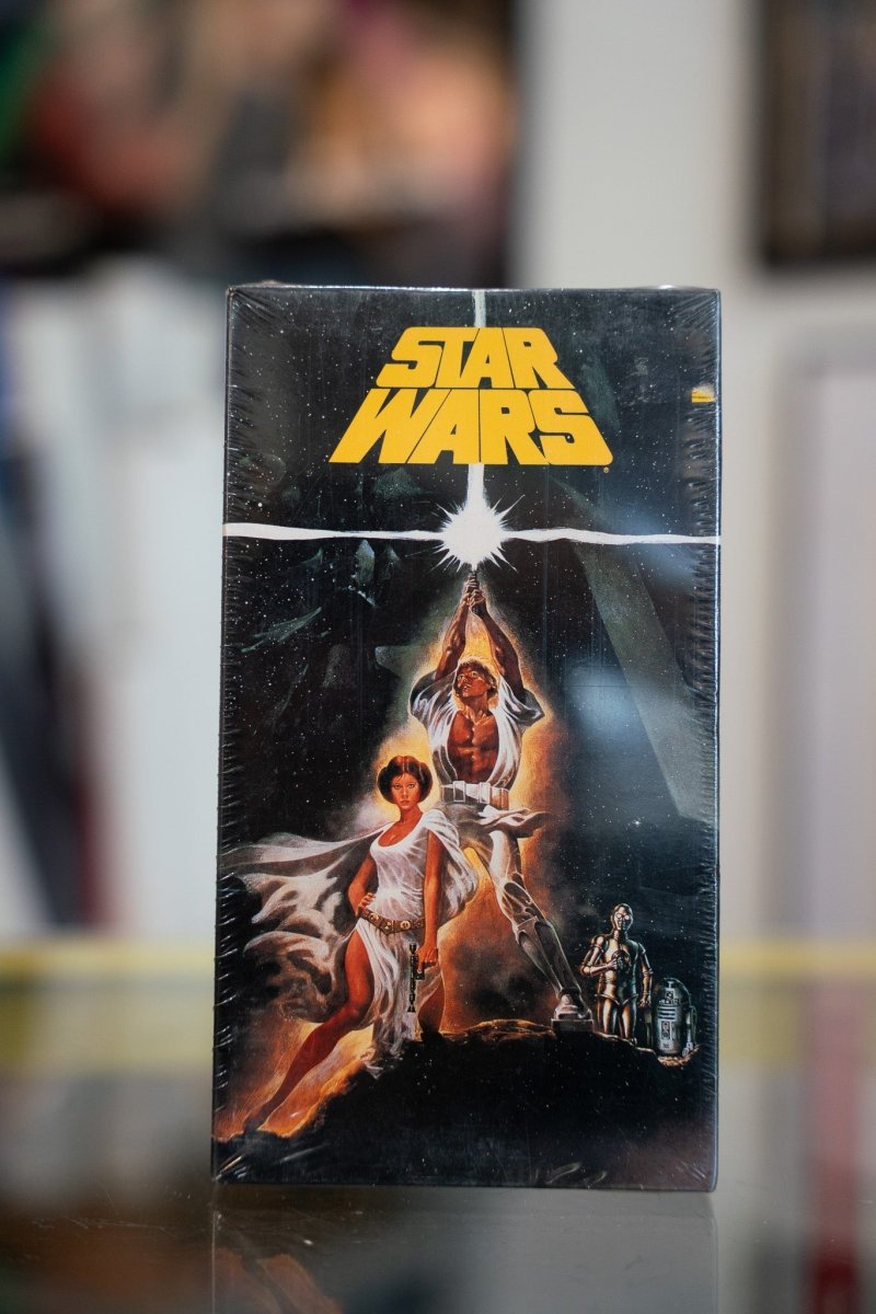 1992 Star Wars A New Hope VHS factory sealed in shrink wrap with classic painted poster art of Luke Leia and droids