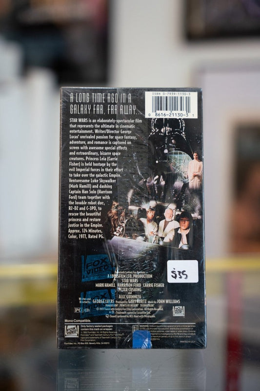 Keep It Classic 1992 Star Wars A New Hope sealed VHS tape with original plastic wrap and printed box art showing classic film imagery