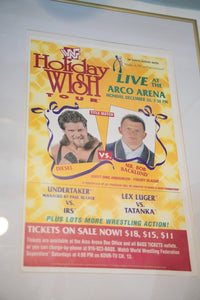 WWF 1994 Holiday Wish Tour promotional poster featuring wrestling performers in festive holiday attire and graphics