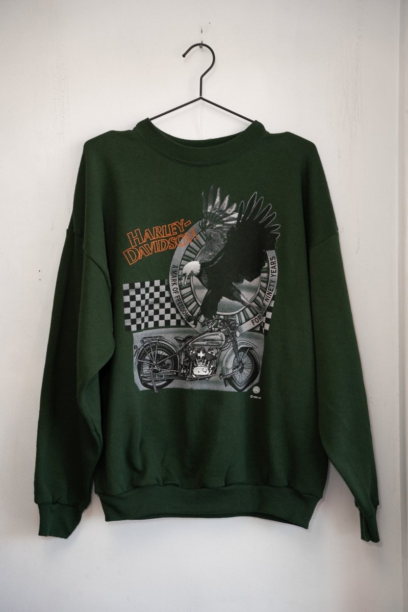 1995 Harley Davidson Eagle Motorcycle Crewneck Sweatshirt - Keep It Classic
