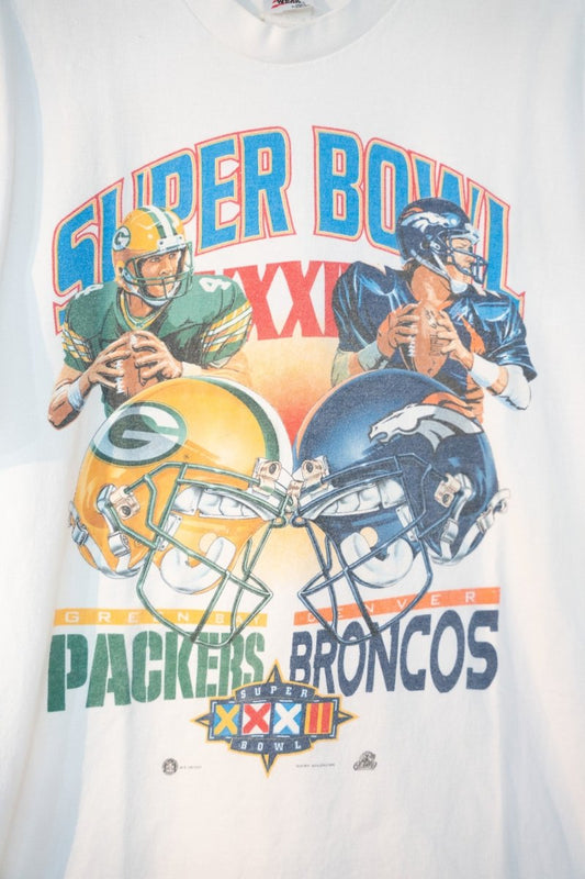 1997 Super Bowl XXXII Farve v Elway Shirt Size Large - Keep It Classic