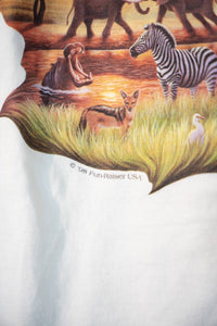 T-Shirt vendor 1998 Lion Jungle Shirt size XL featuring a large graphic of a lion's head on the front