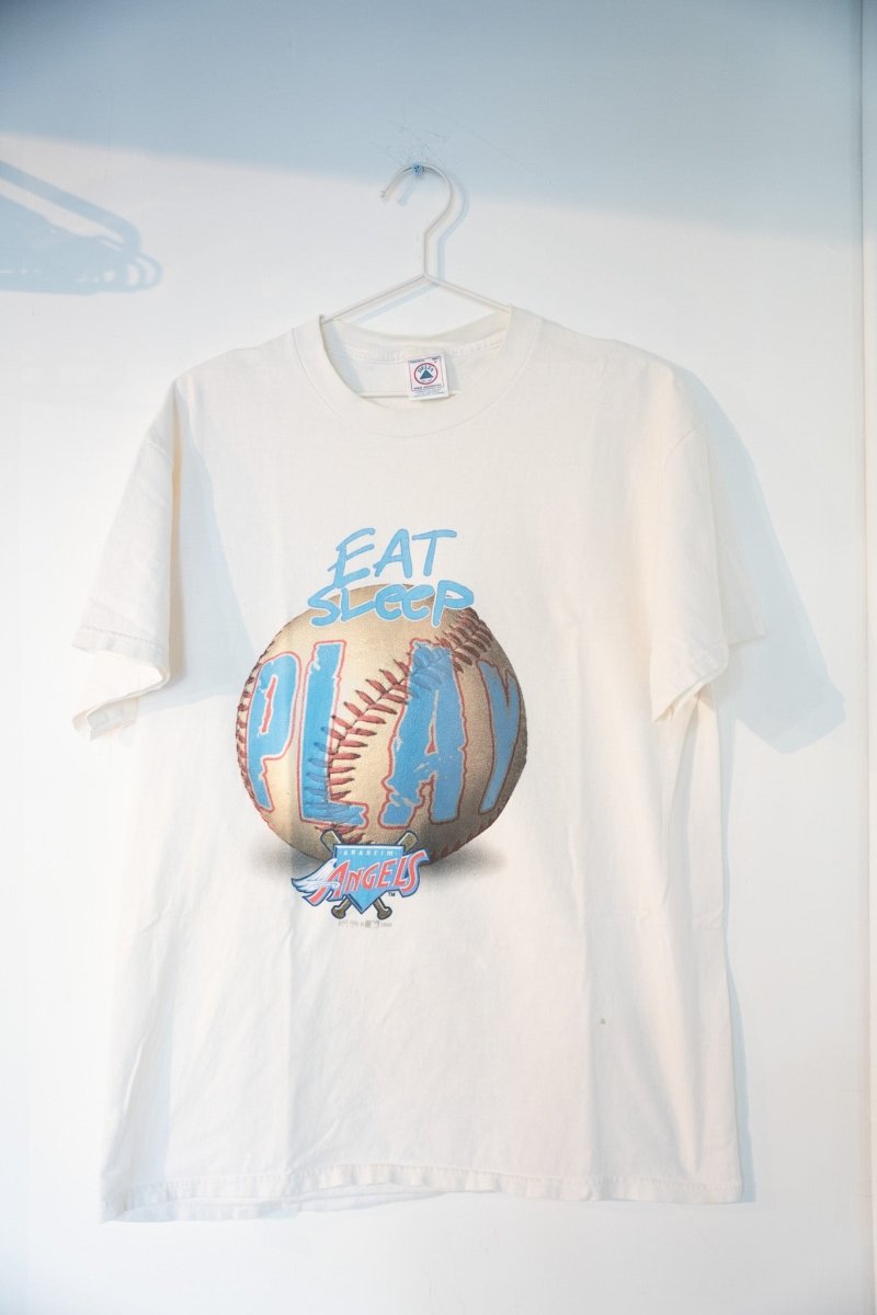 1999 Eat Sleep Play Anaheim Angels Shirt Size Large