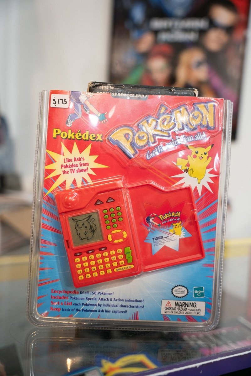 1999 Hasbro Pokemon Pokedex sealed in original red blister packaging with red electronic handheld device Pikachu graphics and Gotta Catch Em All logo