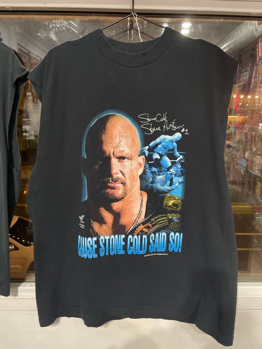 1999 WWF Stone Cold Steve Austin Cut Sleeve Shirt - Keep It Classic