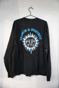 2004 Henry Rollins Spoken Word Search and Destroy long sleeve shirt in black with front graphic print, size XL