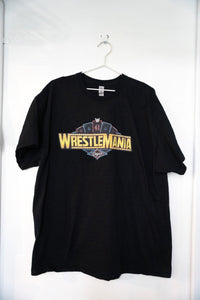 WWE WrestleMania 41 event shirt in XXL size, 2025, displayed flat showing front graphic and text design