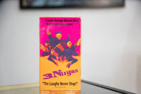 3 Ninjas VHS hot pink orange sleeve three boys in ninja outfits flying kicks purple 3 Ninjas script TMNT Home Alone quote Laughs Never Stop