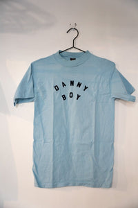 T-Shirt vendor Danny Boy graphic tee, size small, 1980s, featuring bold printed design on light colored cotton fabric