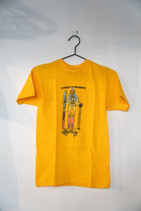 80s Park City Turkey and Dressing graphic t-shirt in small size, featuring tan-colored print on light fabric