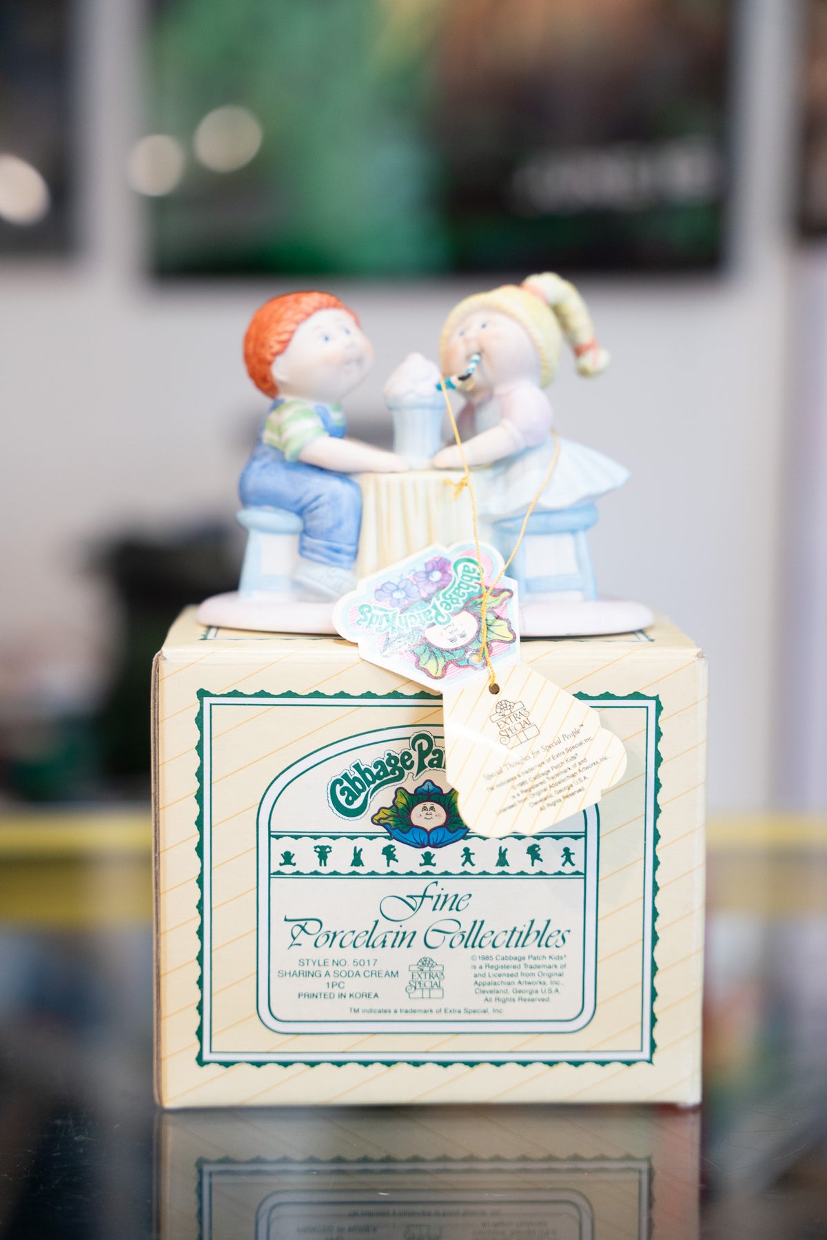 Cabbage Patch Kids Fine Porcelain Collectibles Sharing a Soda Cream