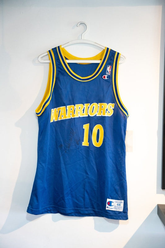 90s Champion Golden State Warriors Tim Hardaway Autographed Jersey Size 44 W Original Tag - Keep It Classic