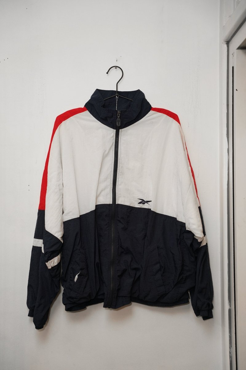 90s Reebok Red White Navy Blue Windbreaker Jacket - Keep It Classic