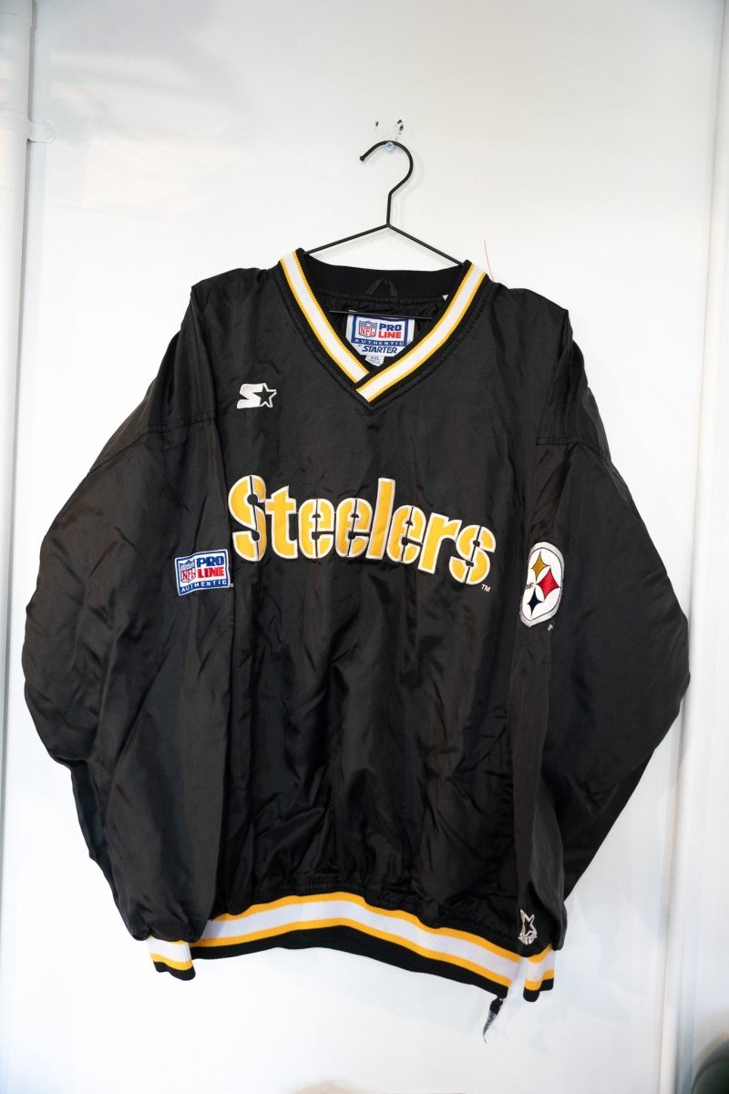 90s Starter Pro Line Pittsburgh Steelers Pull Over Jacket Size XXL