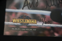 Dominik Mysterio WWE Autographed 16" x 20" WrestleMania 41 Raising Title Photograph with "And New" Inscription 11/50