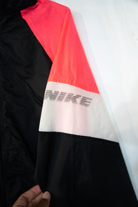 90s Nike Ladies Pink and Black Windbreaker Jacket Size Medium