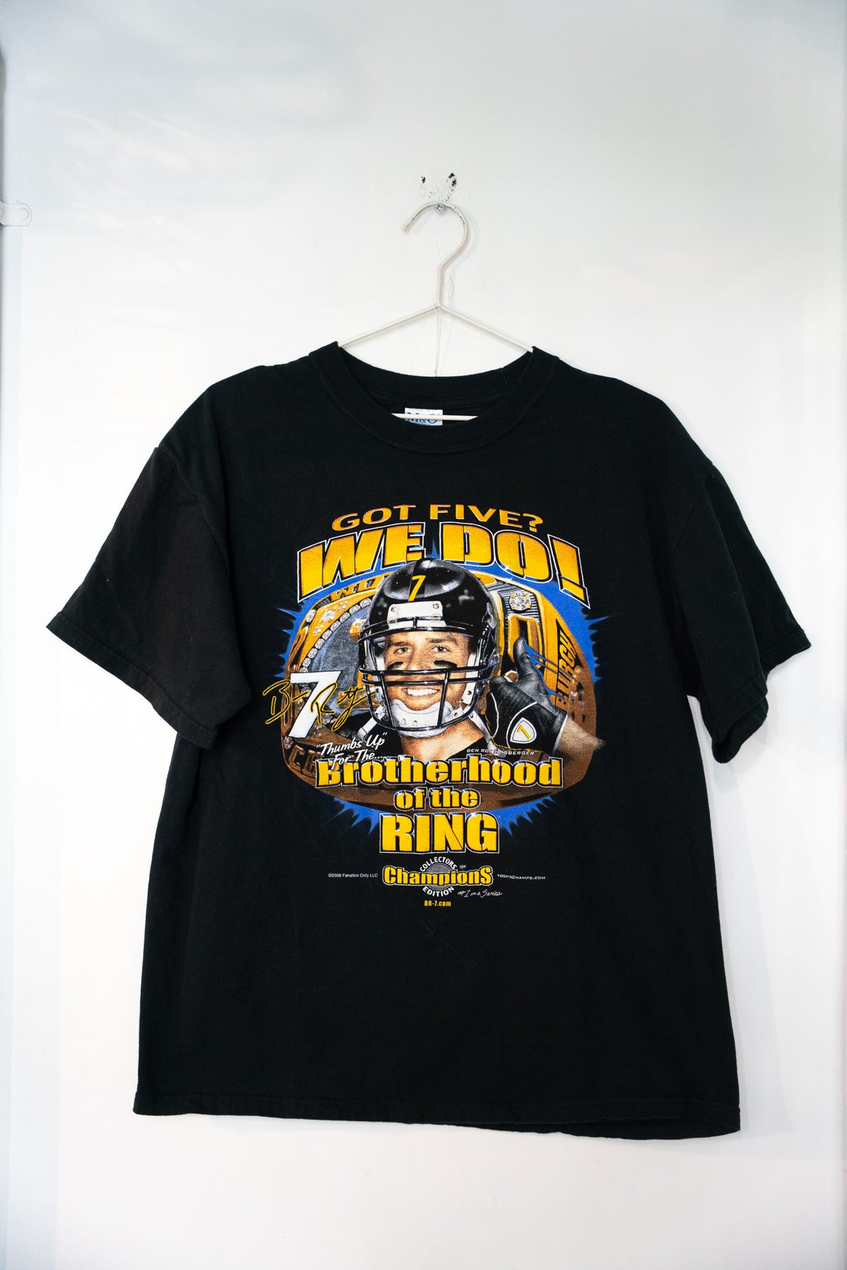 2006 Pittsburgh Steelers Ben Roethlisberger ‘Brotherhood of the Ring’ Shirt Size Large