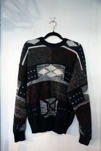 Vintage Fair Isle Inspired Knitted Sweater Size Large