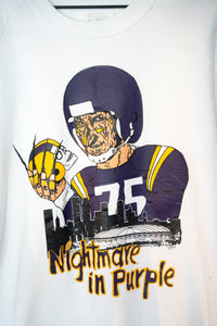 1988 Nightmare In Purple Freddy Krueger Vikings Sweater Size XL