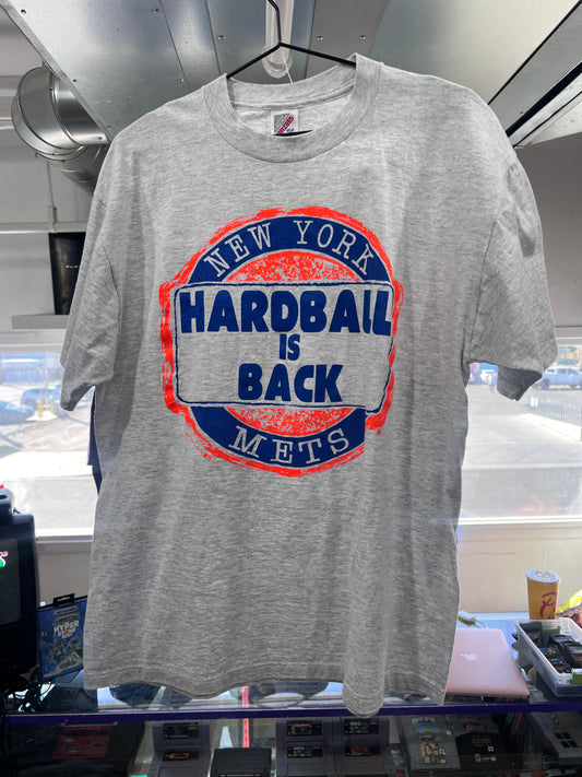 Camiseta de los Mets de Nueva York con el mensaje "Hardball Is Back" (talla XL) 