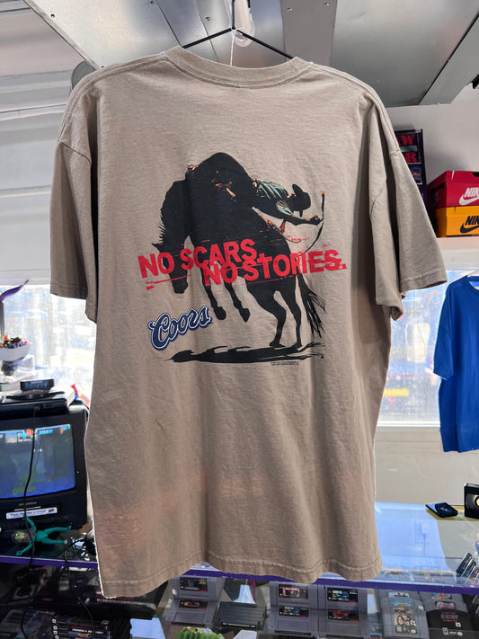 Camiseta Coors 2004 "No Scars, No Stories" (Sin cicatrices, sin historias) - Talla XL